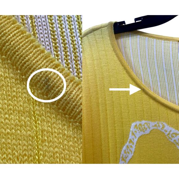 St John Yellow Knit Floral Dress NWT 2009 Resort Wool Rayon Sz 6 - Picture 13 of 13